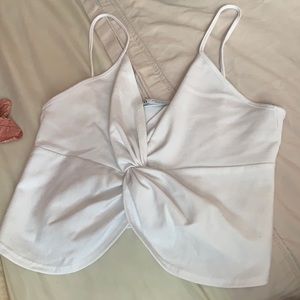 Criss cross crop tank top